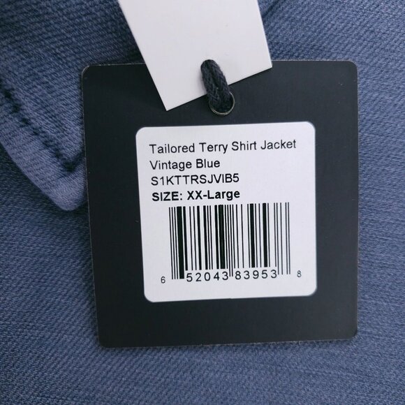 NWT THE NORMAL BRAND Tailored Terry Shirt Jacket in Vintage Blue Size XXL 2XL - Picture 6 of 7